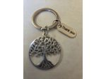 Porta chiavi in acciaio, cerchio che contiene l'albero della vita.