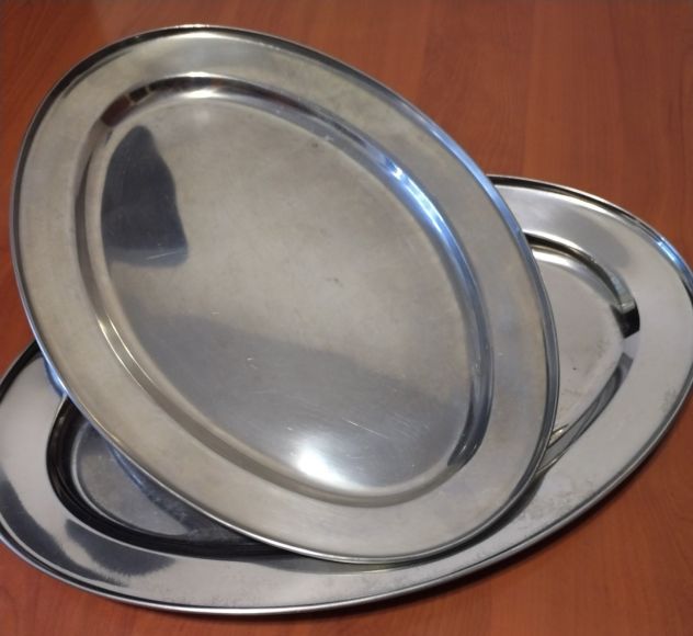 Vassoio Ovale Piano in Acciaio Inox da 40cm - USATO per Alimenti cod. 15110 - Foto 4