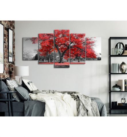 Quadro Con Gli Alberi Rossi 100x50 E 200x100 ARREDALACASA - Foto 2