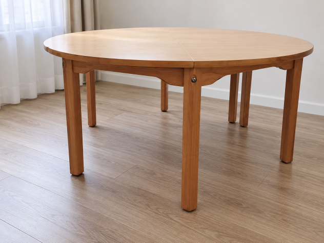 2 tavoli semicircolari WESCO per bambini, piano melaminico, gambe in legno - Foto 2