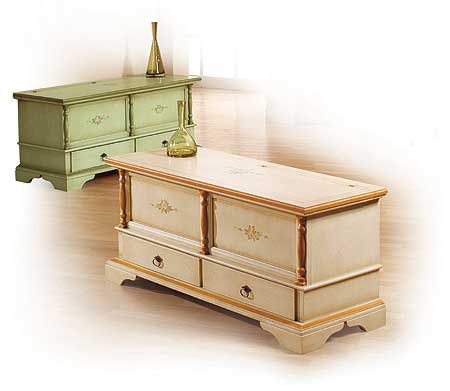 Cassapanca con 2 cassetti decorato laccato decorato cod 7101