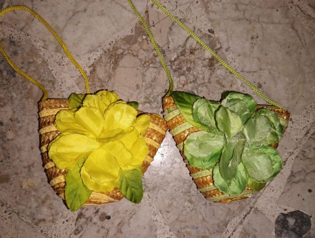 Coppia Borsette paglia