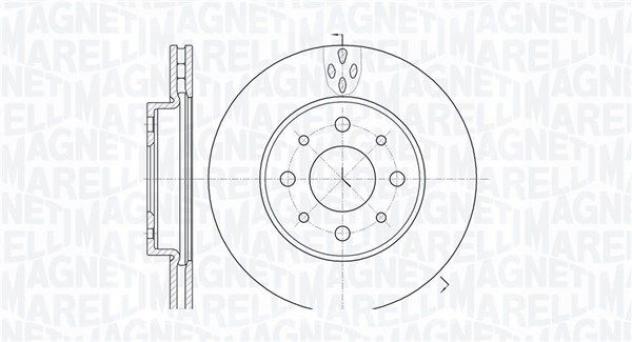 Magneti Marelli Disco Freno Fiat Panda 1.2 4X4, 1.3+G62 Mbd0186