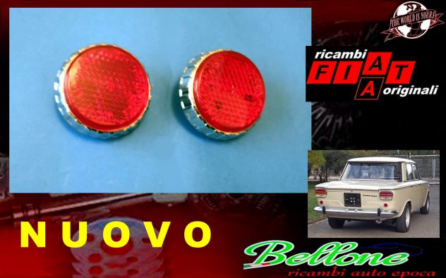 Catarifrangenti Fiat 1500 Stars in metallo originali epoca nuovi