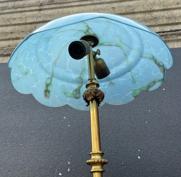 Lampada da Tavolo Con Vetro Blu Marmorizzato - Foto 4