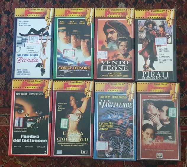 Lotto 8 VHS della serie I grandi film di Panorama