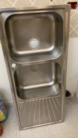Lavandino Sx Cucina Acciaio Inox Doppia Vasca Incasso Made in Italy - Foto 2
