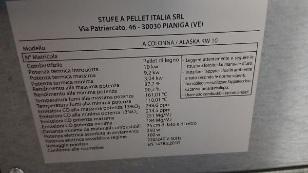 stufa a pellet a colonna 10KW - Foto 4