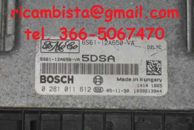 Ford Fiesta 1.6 centralina motore FoMoCo 0281011612 6S61-12A650-VA