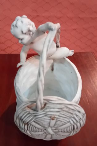 VENDO PRIVATAMENTE ANTICO RARO CESTINO IN PORCELLANA BISCUIT PERFETTE CONDIZIONI - Foto 3