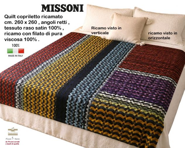 COPRILETTI QUILT TRAPUNTINE MISSONI MATRIMONIALI 3 modelli - Foto 9