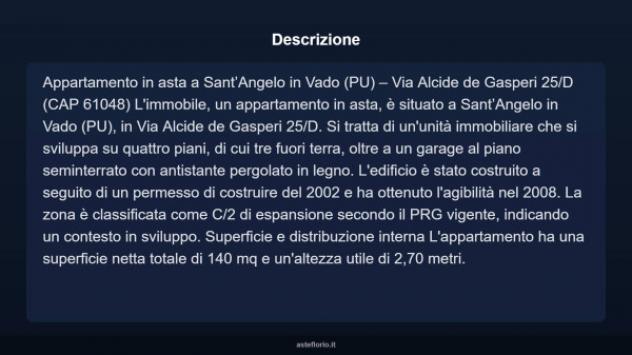 Immobile in asta di 140 m², box auto in vendita a Sant'Angelo in Vado - Foto 12