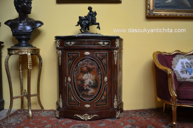 Servante stile Napoleone III dipinta a modo Vernis Marten - Foto 4