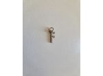 Pendente lettera “F” in metallo con brillantini bigioetteria, primi anni '80