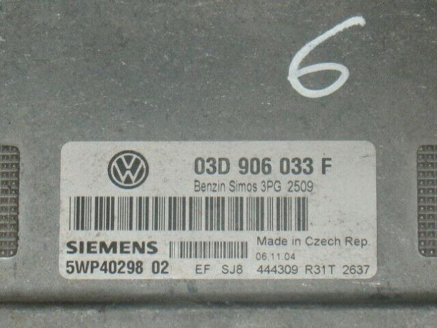 03D906033F ECU VOLKSWAGEN-VW 03D906033F 5WP40298 02 SIMOS 3PG 2509 - Foto 2