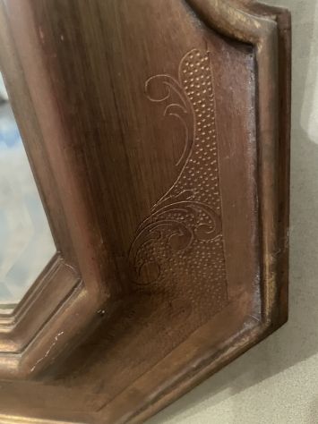Specchiera vintage cornice dorata e vetro molato - Foto 4