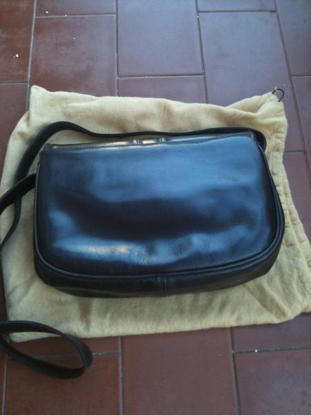 Borsa vintage pelle marrone con tracolla - Foto 2