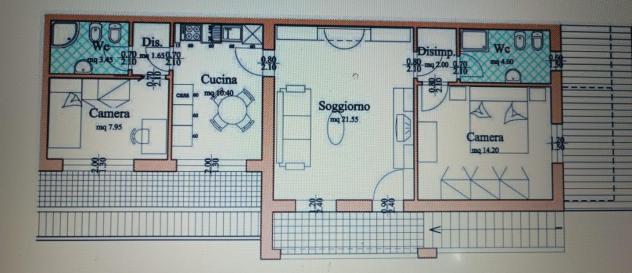 Appartamento in affitto a Fornacette - Calcinaia 65 mq Rif: 1447917 - Foto 7