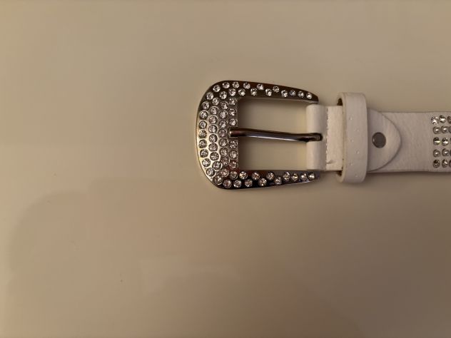 BELLA CINTURA PARTICOLARE IN OTTIME CONDIZIONI DA DONNA CON STRASS E PERLE BIANC - Foto 7