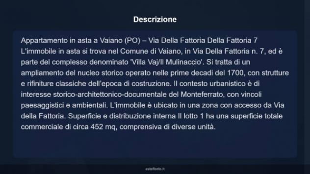 Immobile in asta di 452 m² in vendita a Vaiano - Foto 8