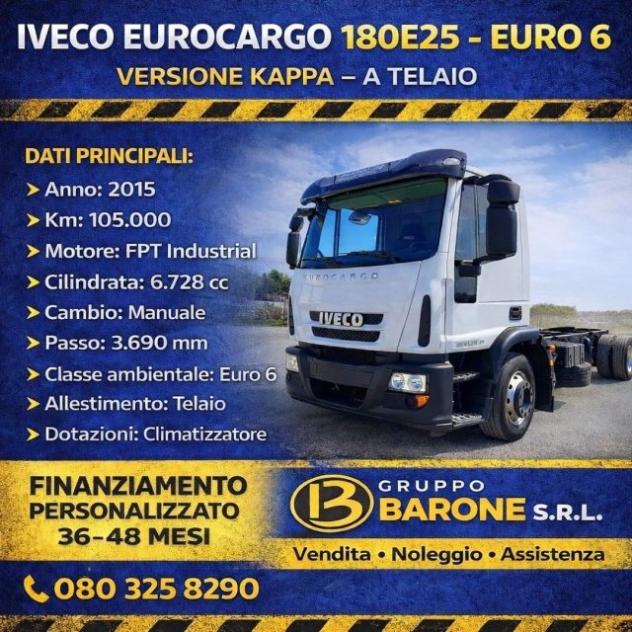 IVECO 180 E 25 EURO 6 A TELAIO PASSO 3690 rif. 21164180