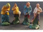 LOTTO 4 ANTICHE STATUINE PRESEPE PIEMONTESE ANNI 20-30 CM12