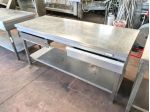 tavolo inox con cassetti e ripiano usato