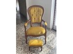 Sedia stile antico Luigi Filippo con poggiapiedi