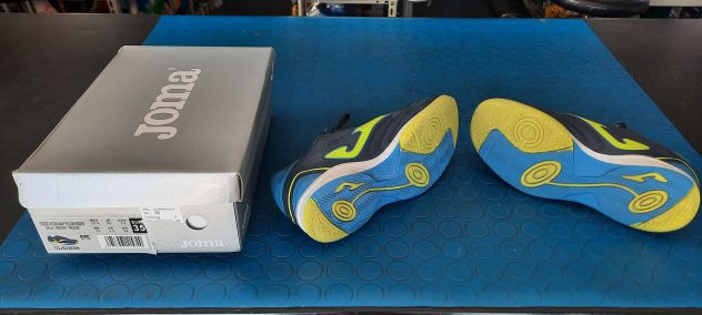 SCARPE BAMBINO DA CALCETTO JOMA JUNIOR TOLED JR2303 NAVY/YELLOW/INDOOR T35 USATE - Foto 6