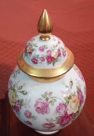 BELLA ELEGANTE COPPIA VASI ANTICHI CERAMICA DIPINTI DORATI PERFETTE CONDIZIONI - Foto 3