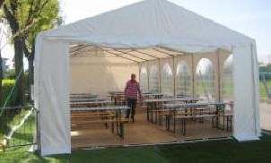 TENDONI PER FESTE 5 X 10 X 2,2/3,1 MT. LINEA LA DUE20 UNICA