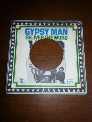UNA COPERTINA IN BUONE CONDIZIONI,RARISSIMA,ORIGINALE,45 GIRI:WAR"GYPSY MAN"-"DE