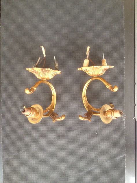 Coppia di Applique del 1900 dorate - Foto 2