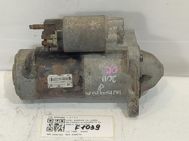 MOTORINO D' AVVIAMENTO OPEL Insignia Berlina M001T30172 55352882 A20DTH diesel 1956 (0817) - Foto 3