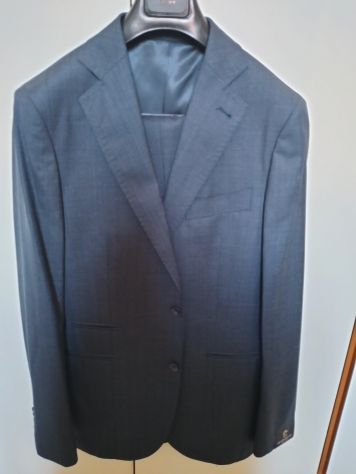 Abito/completo da uomo gessato, navy, taglia 50