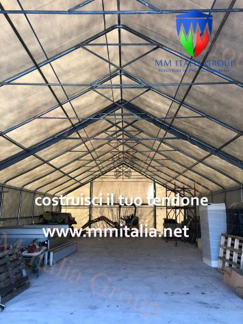 TENDONI AGRICOLI, STALLE MOBILI 8 X 18 X 3,96 MT. MM ITALIA - Foto 7