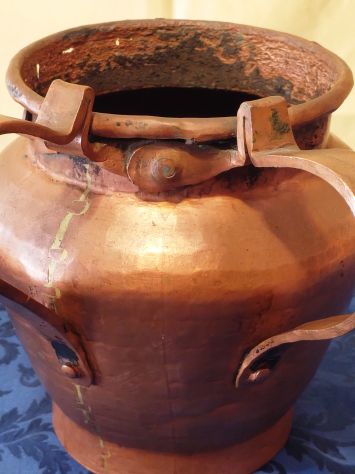 Pignata Brocca Vintage x Fagioli in Rame con due manici – RARO h 20cm cod. 20 - Foto 8