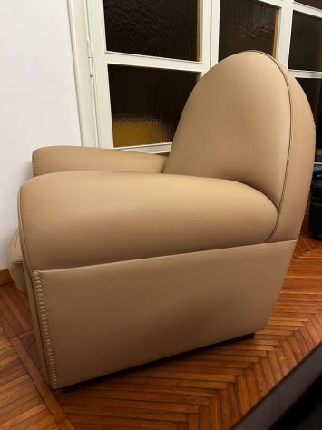 Poltrona Frau Vanity Fair XC, Beige Pelle, Nuovo & Mai Utilizzato - Foto 2