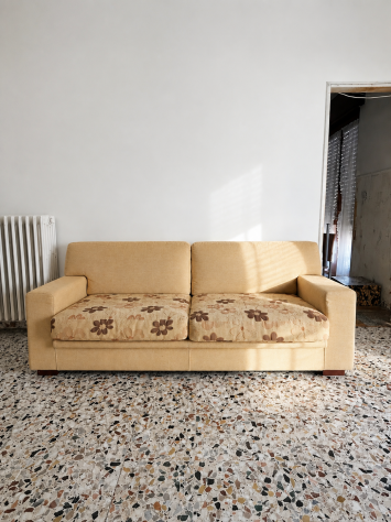 Divano 3 posti beige 212 cm in tessuto