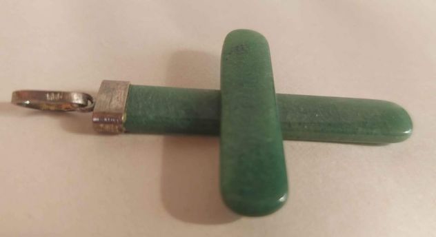 Ciondolo croce in minerale avventurina, con attacco in argento 925% nuovo - Foto 3
