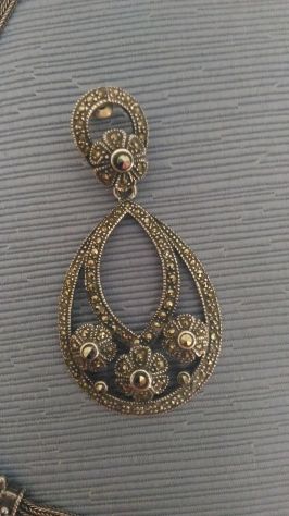 Girocollo e orecchini in argento vintage - Foto 4