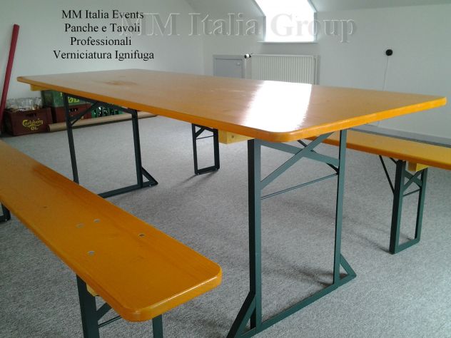 5 set panche e tavoli pieghevoli professionali per sagre noleggio 80 x 220 - Foto 4