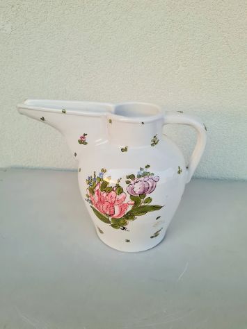 Antica Brocca in Ceramica Vecchia Lodi motivo floreale