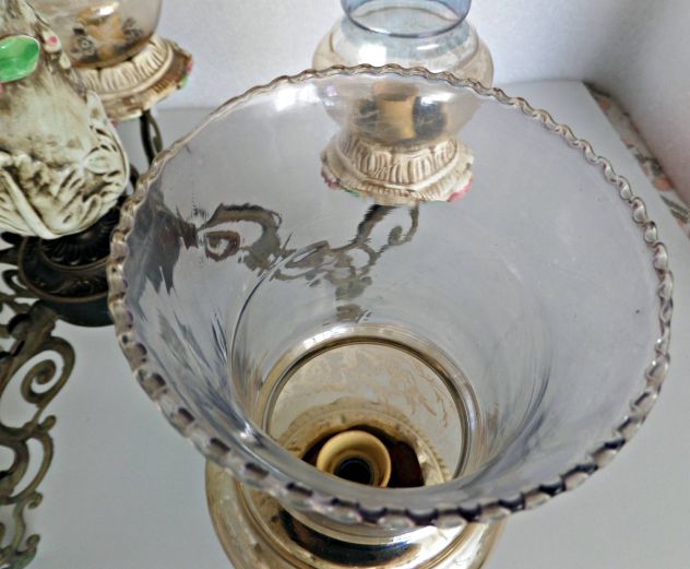 Lampadario d'epoca (anni 60/70) in ceramica, a 5 braccia, con ampolle - Foto 9