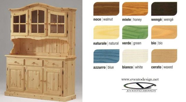 Credenza a 4 ante tinta naturale disponibile in tinta miele o noce con differenz - Foto 2