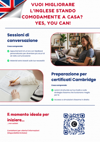 Sessioni di comunicazione in lingua inglese e preparazione a esami Cambridge