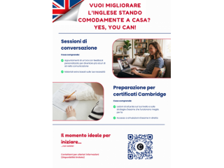 Sessioni di comunicazione in lingua inglese e preparazione a esami Cambridge