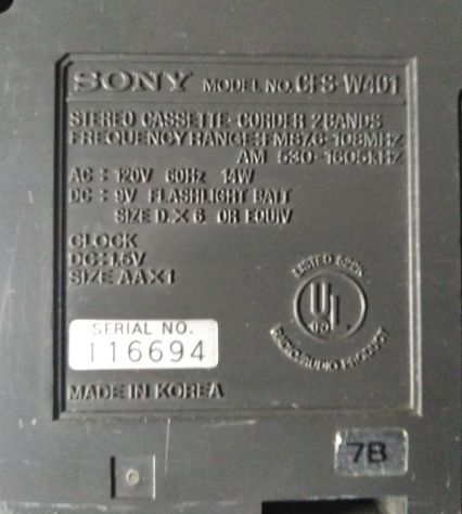 Sony CFS-W401 SoundrideR radio, doppia cassetta boombox (LEGGERE BENE ANNUNCIO) - Foto 8