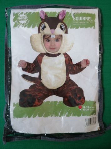 Costume di carnevale da scoiattolo 12-18 mesi 80-86cm.