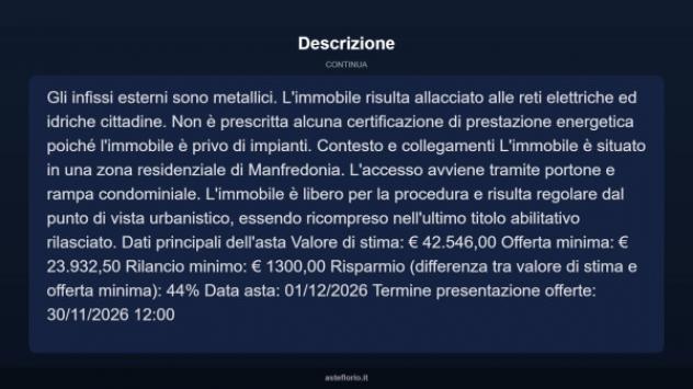 Immobile in asta di 37 m² in vendita a Manfredonia - Foto 6